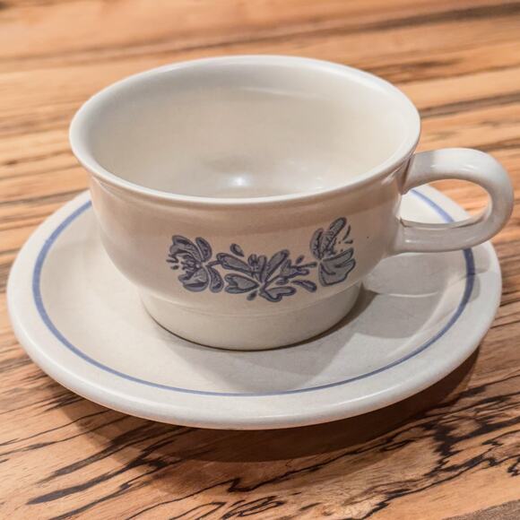 1960’s Pfaltzgraff Blue Yorktowne Cup and Saucer Set - Picture 2 of 3